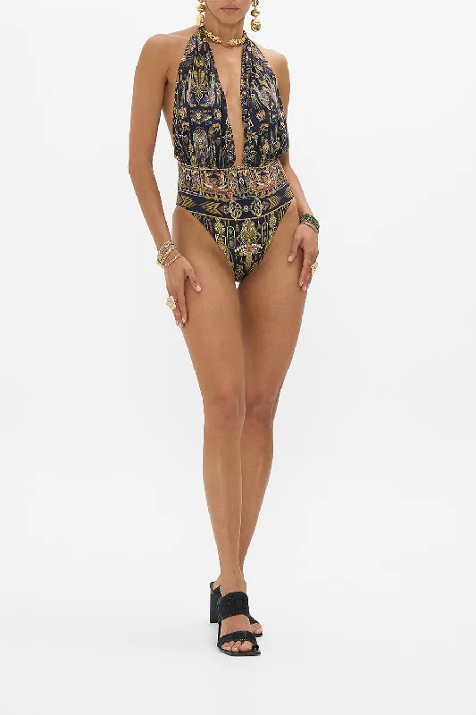 PLUNGE BODYSUIT WITH NECK TRIM CARTOUCHE KINGDOM