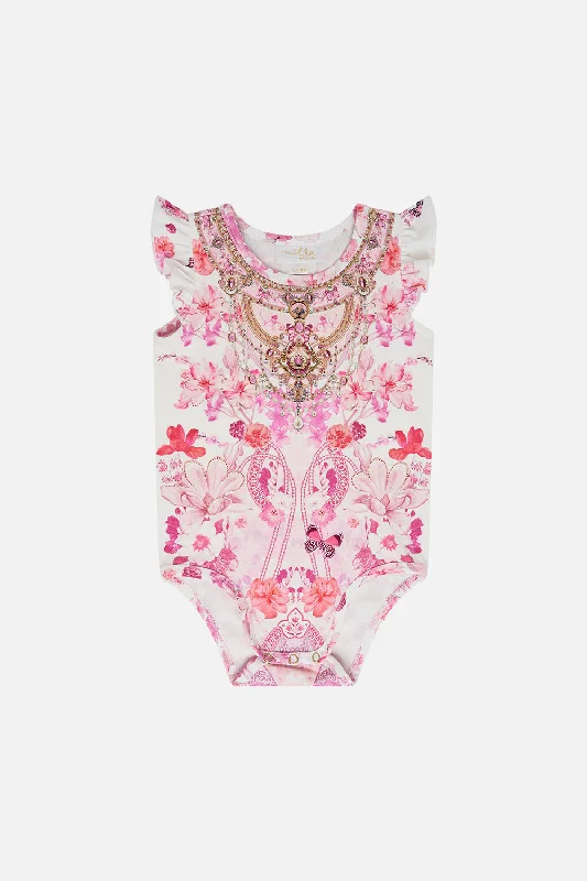 BABIES FRILL BODYSUIT BOTANICAL NOVELLA