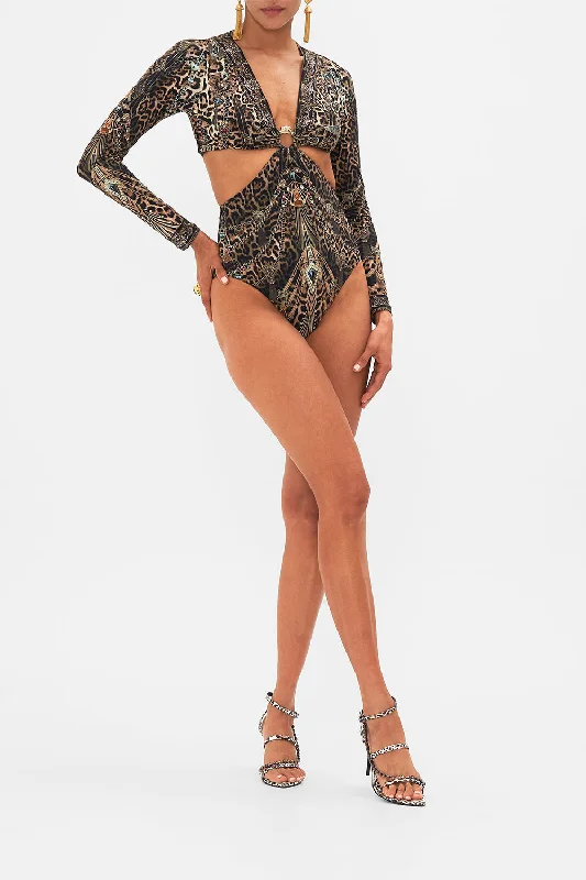 CUT OUT BODYSUIT WITH TRIM AMSTERGLAM