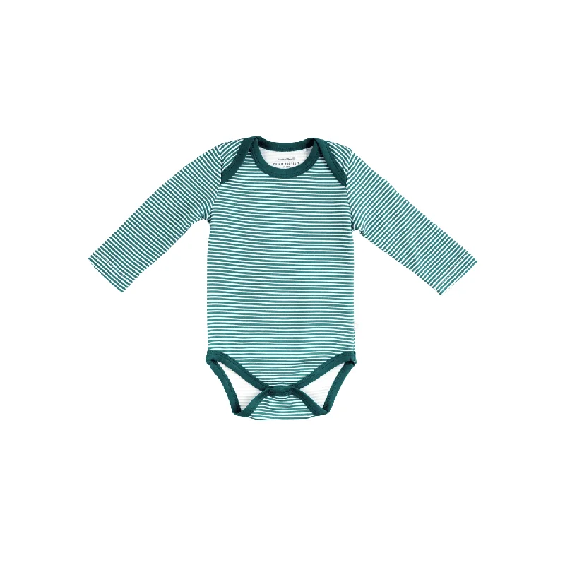 Baby Long-Sleeve Bamboo Bodysuit | Forest Stripe