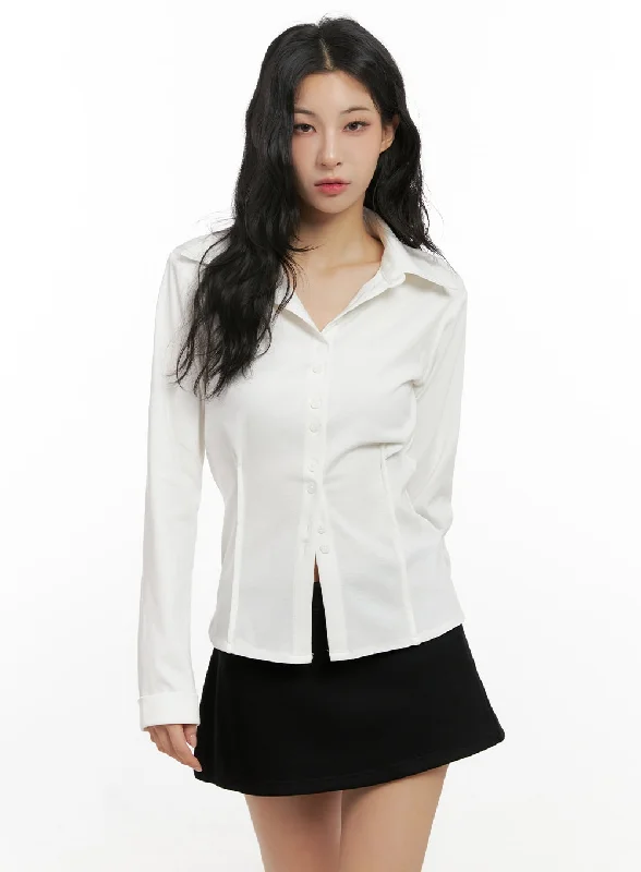 Slim-Fit Basic Collared Shirt CN416