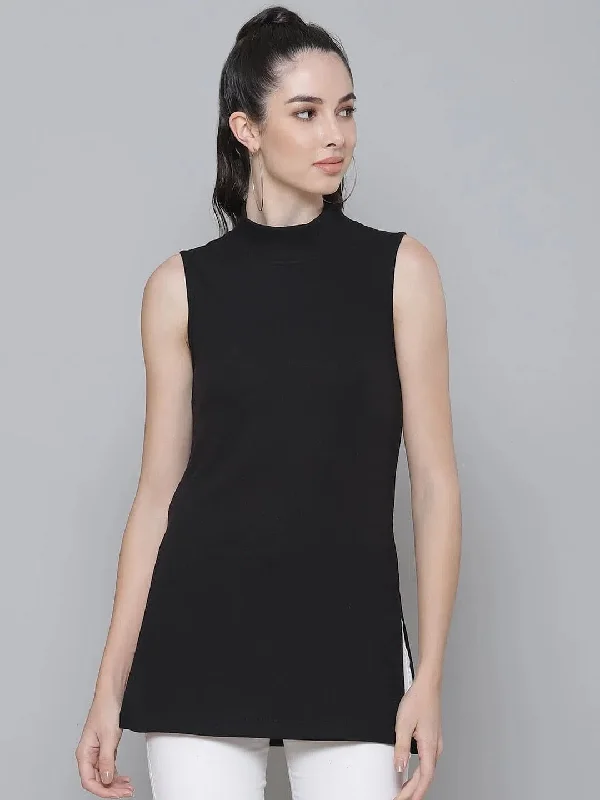 Black Rib Full Sleeve Basic Top