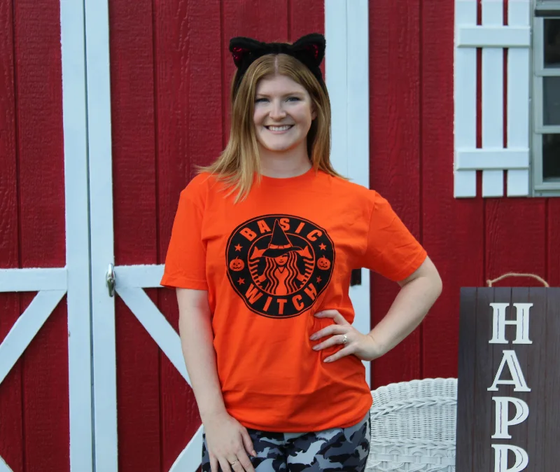 Basic Witch - Women's Graphic Tee in Orange