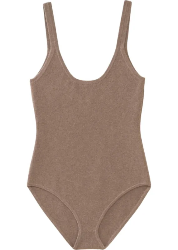 Women's Rib Bodysuit In Coal