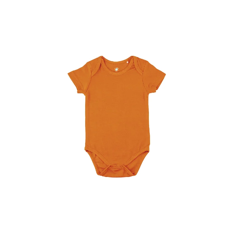 Baby Short-Sleeve Bamboo Bodysuit  | Rust