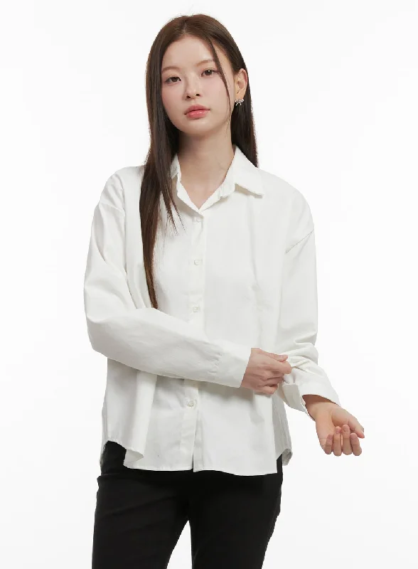 Basic Cotton Button-Up Top OD418