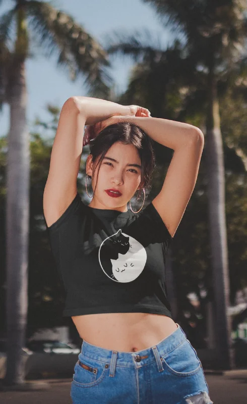 " TWO SOULS " - HALF-SLEEVE CROP TOPS