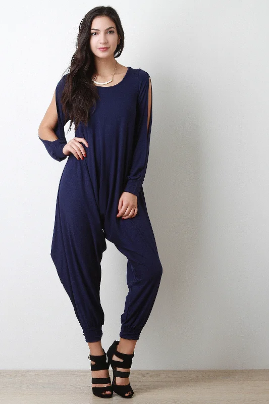 Slit Cut Sleeves Jumpsuit