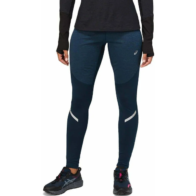 Asics Lite-Show Winter Womens Long Running Tights - Blue