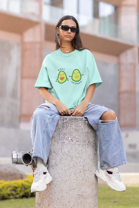 Avocado Friends Printed Oversized T-shirt for women