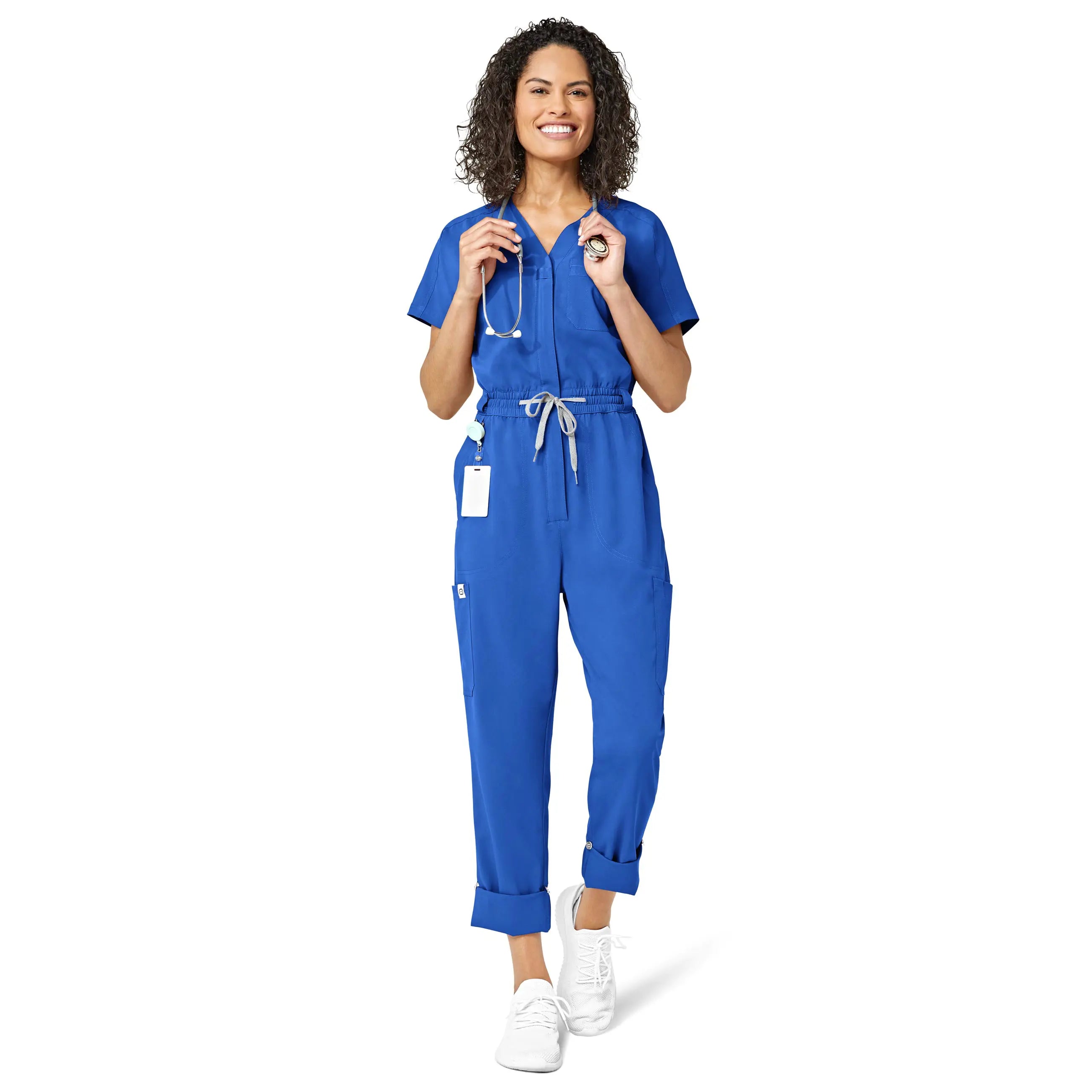 Wink Women's Zip Front Jumpsuit - Royal Blue