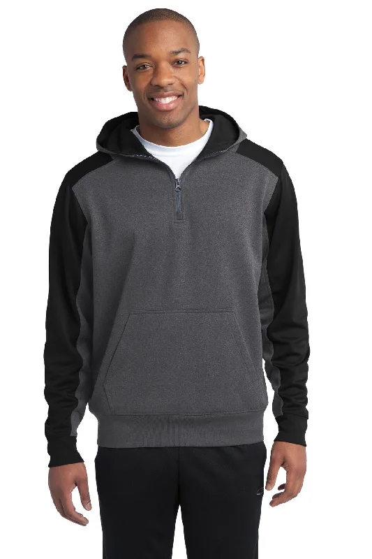 Sport-Tek Tech Fleece Colorblock 1/4-Zip Hooded Sweatshirt. ST249