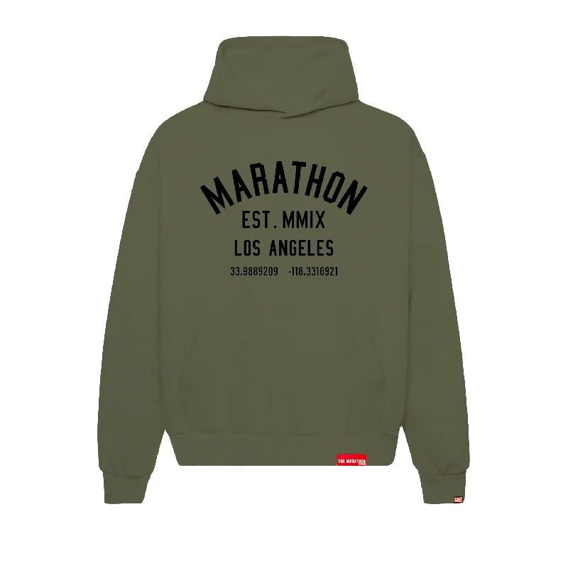 Marathon Classic Hoodie - Olive/Black