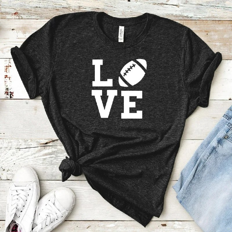 Love Football Shirt, Football Mom TShirt, Football Fan Graphic Tee, Gift for Football Mom