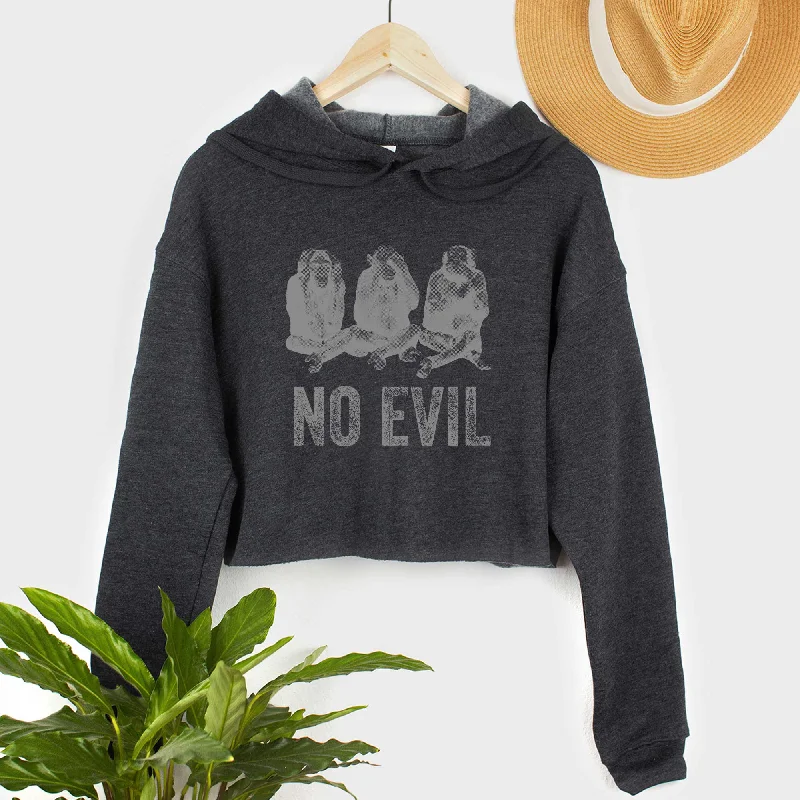 No Evil Monkeys - Women's Cropped Fleece Hoodie