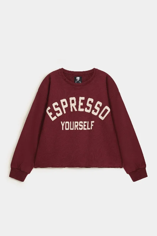 Cropped Slogan Sweatshirt