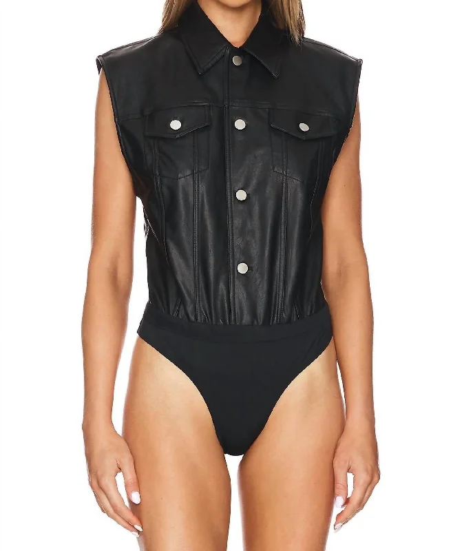 Carlyle Bodysuit In Jet Black