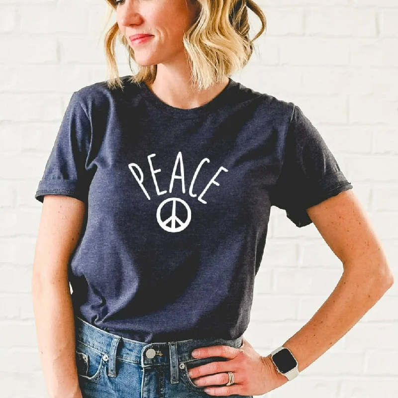 Peace Sign Shirt, Retro Inspirational TShirt, Peace Graphic Tee, Motivational Gift for Her