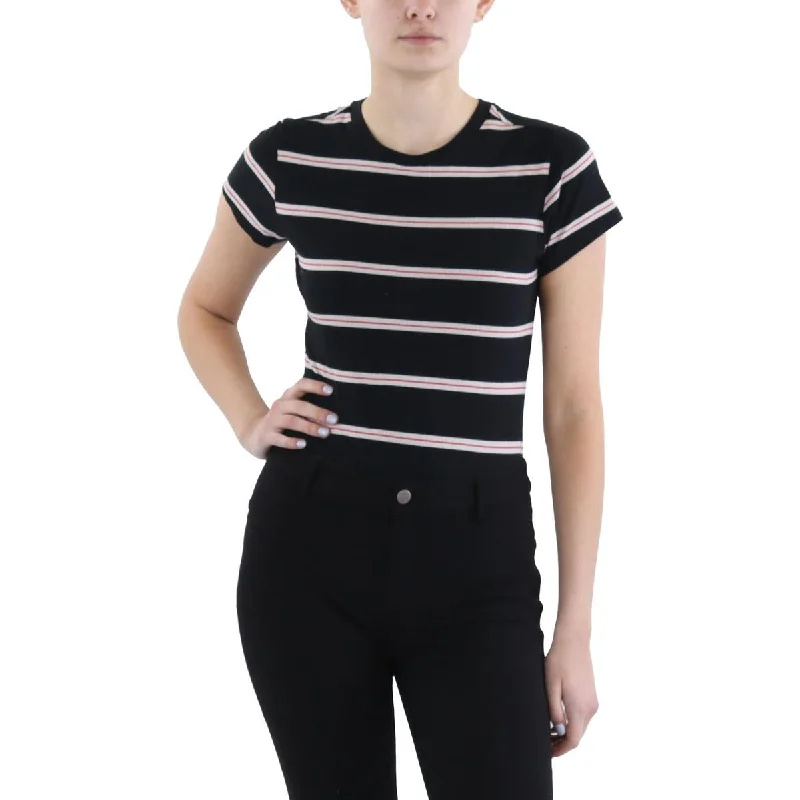 Womens Striped Crewneck Bodysuit