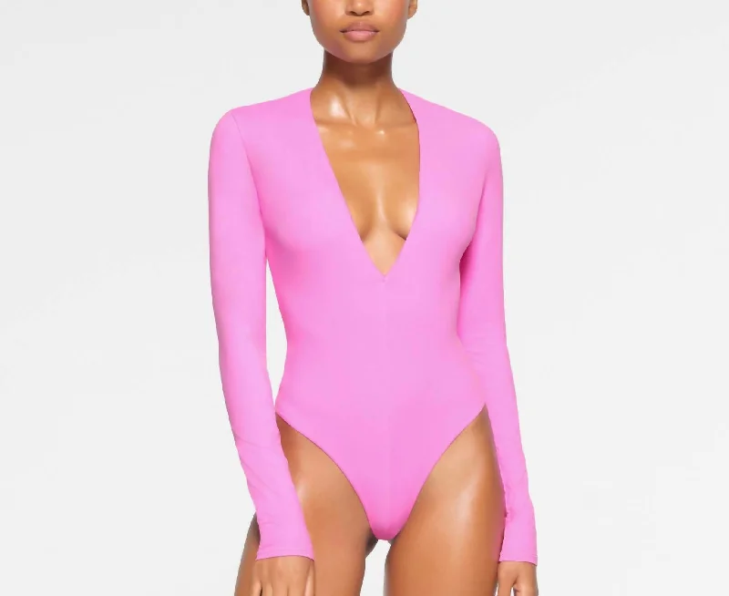 Fits Everybody Plunge Bodysuit Neon Orchid Limited Edition