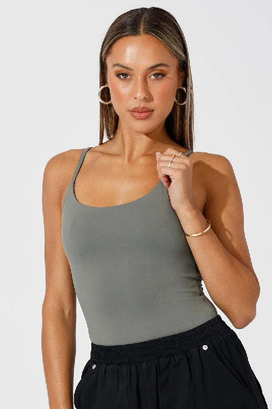 Green Singlet Bodysuit