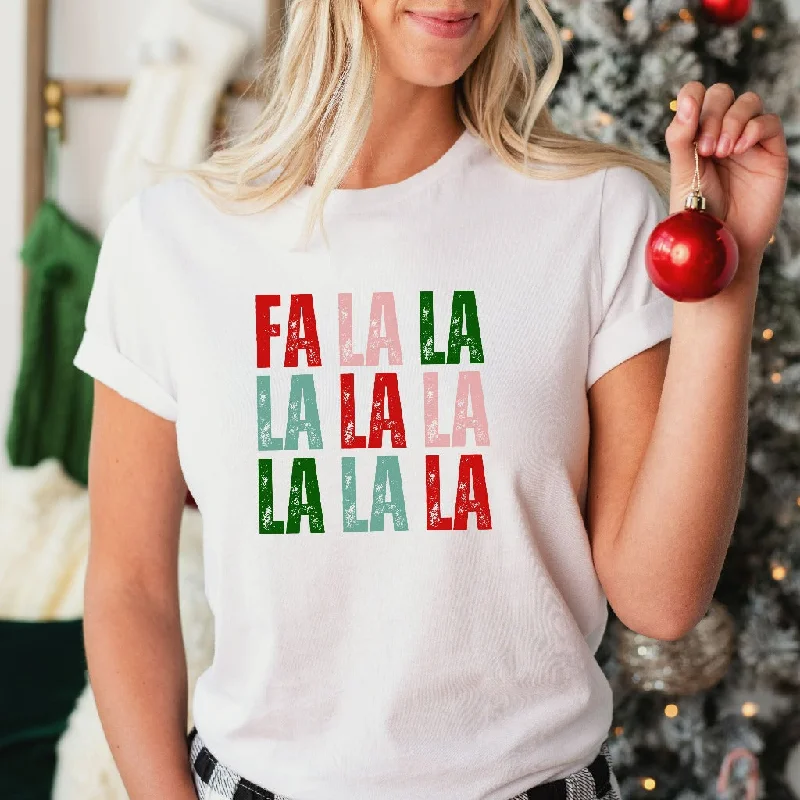 Fa La La La La Christmas Shirt, Women's Holiday TShirt, Men's Holiday Shirt, Red & Green Holiday Graphic Tee