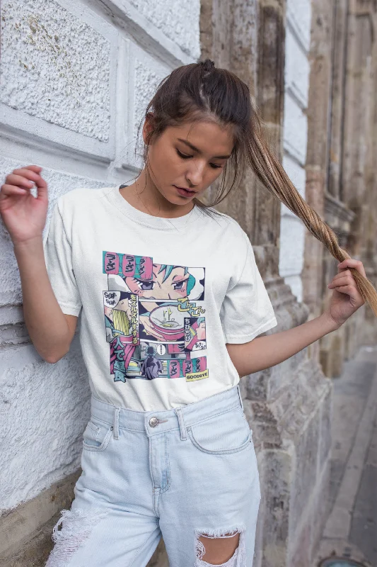 Ramen Shop Anime Printed Oversized T-shirt for women