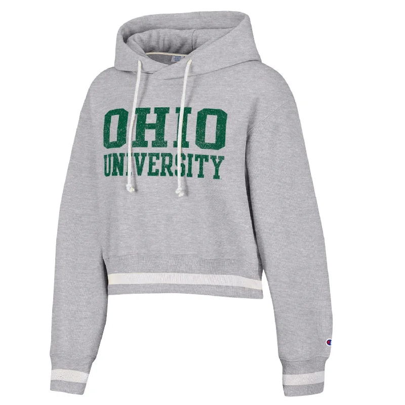 Ohio Bobcats Women's Champion Vintage Wash Reverse Weave Crop