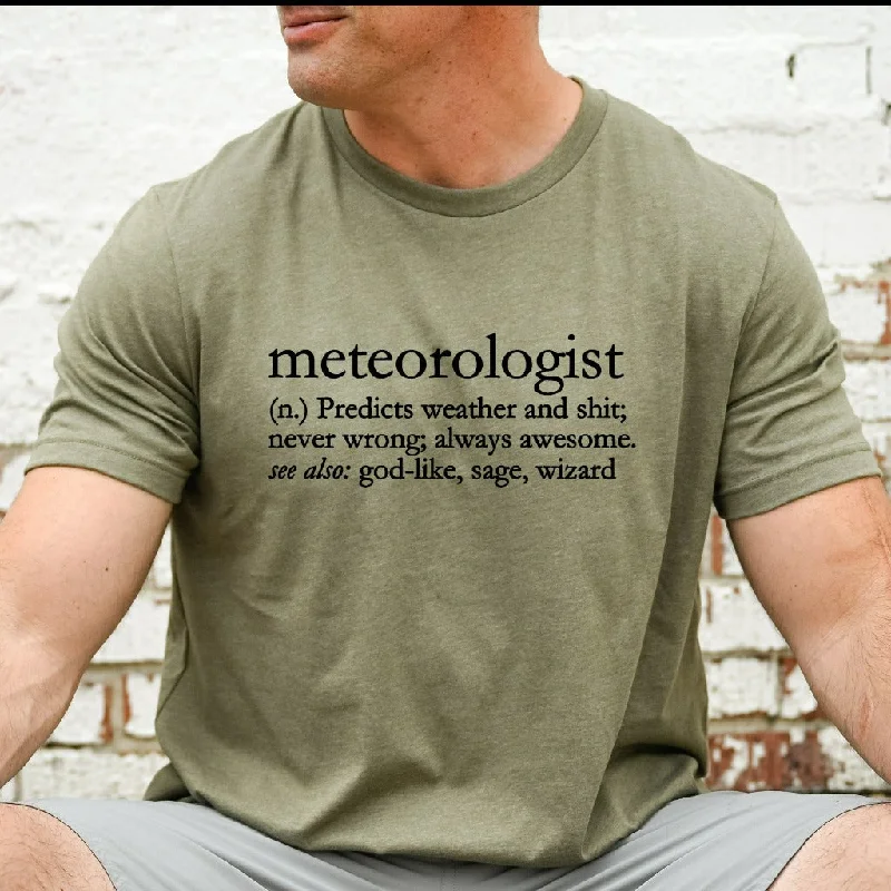 Meteorologist Definition Shirt, Funny Gift for Meteorologist, Weatherman TShirt, Weather Graphic Tee, Meteorology Student