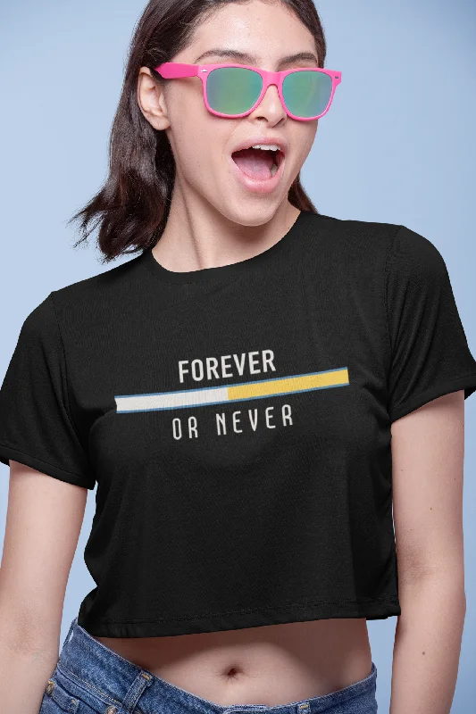 FOREVER OR NEVER -HALF-SLEEVE CROP TOPS