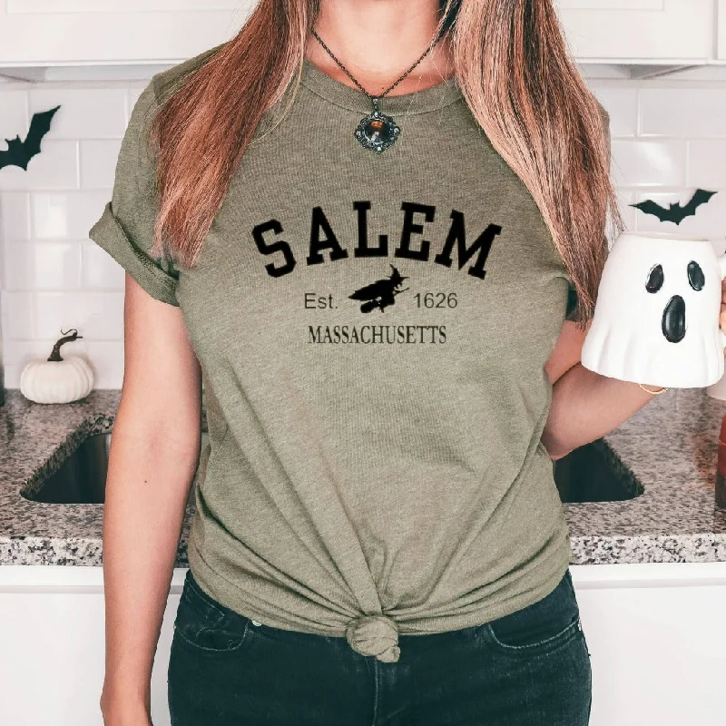 Salem Massachusetts Shirt, Witch Halloween TShirt, Witch Graphic Tee, Fall Shirt for Her