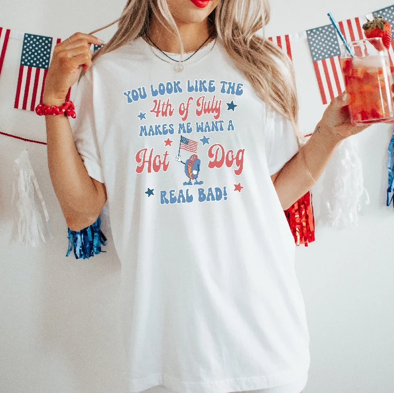 You Look Like the 4th of July Shirt, Funny Fourth of July Shirt, 4th July Hot Dog Graphic Tee, Independence Day Tee