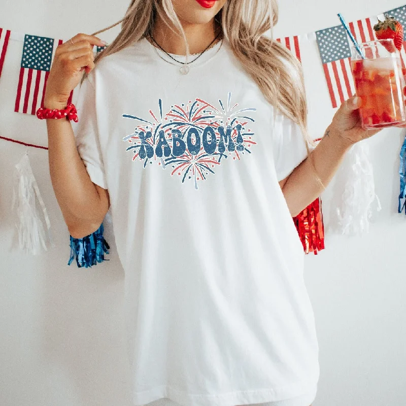 Fireworks Kaboom Shirt, 4th of July TShirt, American Stars Graphic Tee, Independence Day Shirt, Funny Fourth of July Shirt