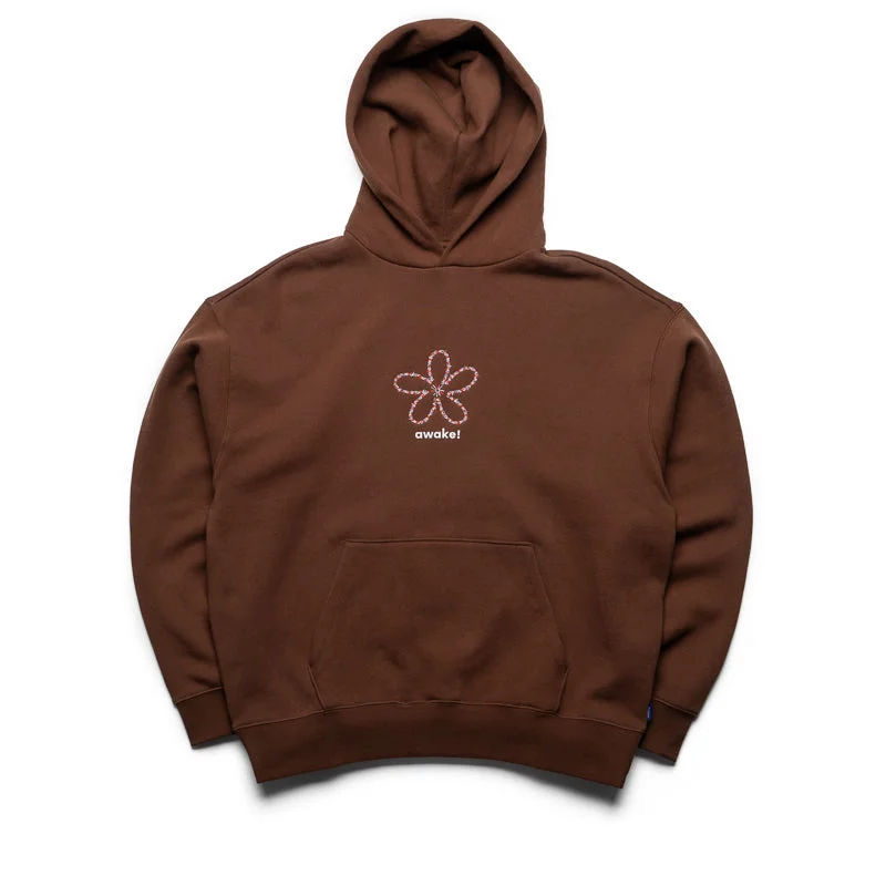 Awake NY Flower Stamp Hoodie - Brown