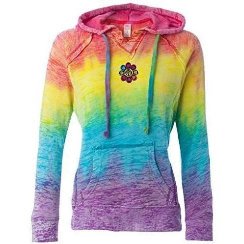 Womenas Love Patch Burnout V Hoodie - Middle Print