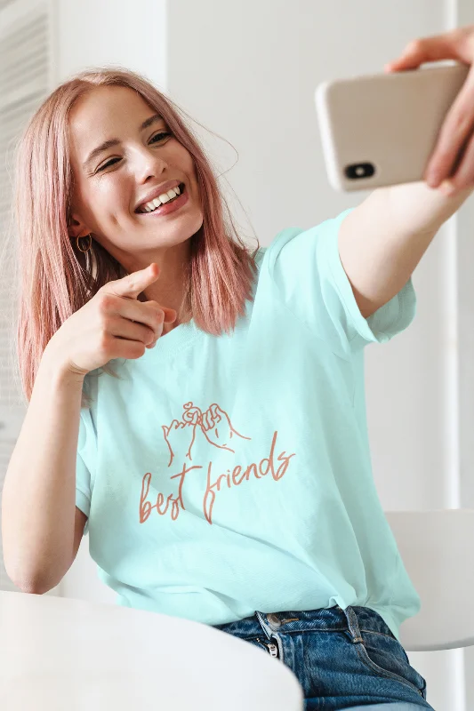 Best Friends Printed Oversized T-shirt for women