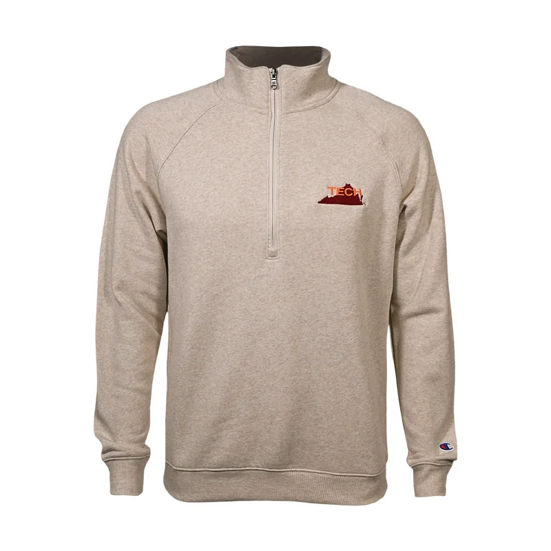 Virginia Tech Triumph Vault Fleece 1/2 Zip: Oatmeal by Champion