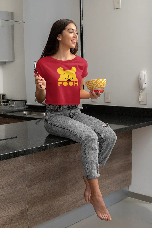 POOH :  Winnie the Pooh & Pals -HALF-SLEEVE CROP TOPS