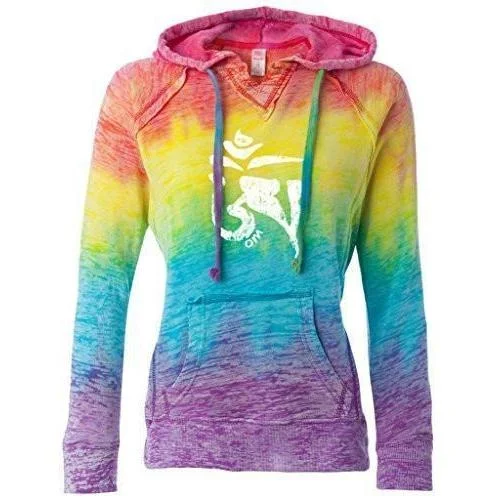 Womens Tibet Om Burnout V Hoodie