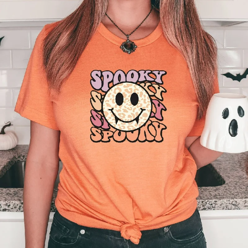 Spooky Season Shirt, Cute Spooky Smile Face TShirt, Halloween Graphic Tee, Halloween Party Shirt