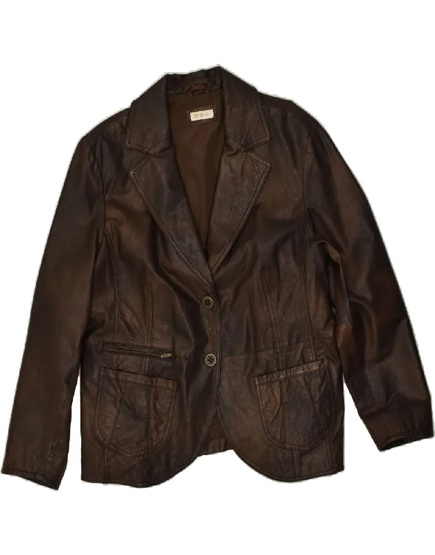 BONITA Womens Leather Jacket IT 48 XL Brown Leather