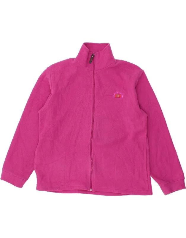 CANADA LOGAN Womens Fleece Jacket UK 22 3XL Pink Polyester