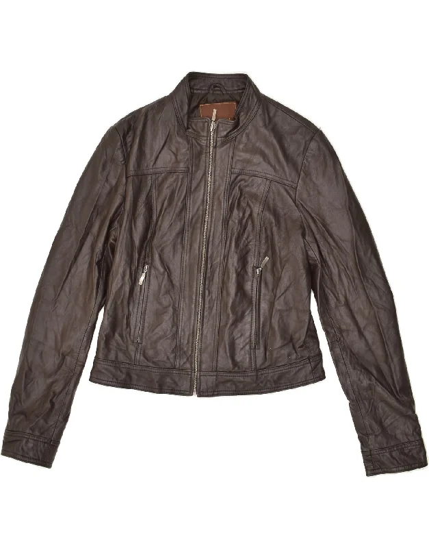 CONBIPEL Womens Leather Jacket IT 46 Large Brown Leather