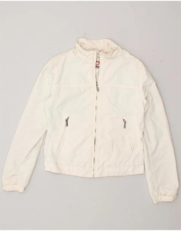 MURPHY & NYE Womens Bomber Jacket UK 10 Small White Nylon