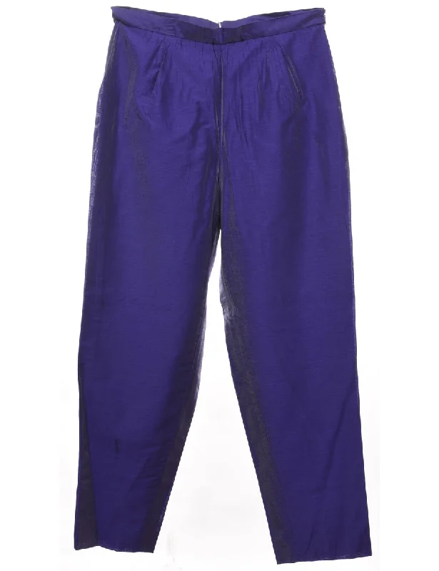 Tapered Purple Metallic Trousers - W30 L30