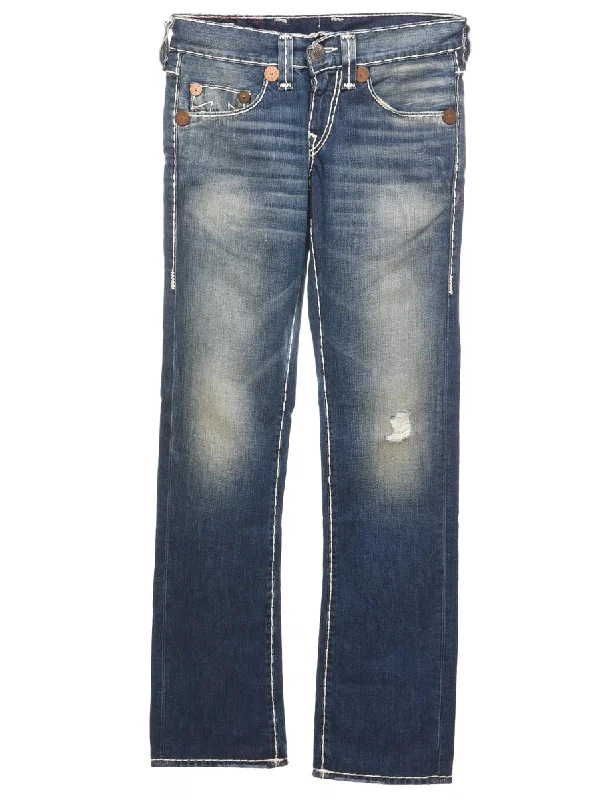 True Religion Medium Wash Contrast Stitch Jeans - W30 L32