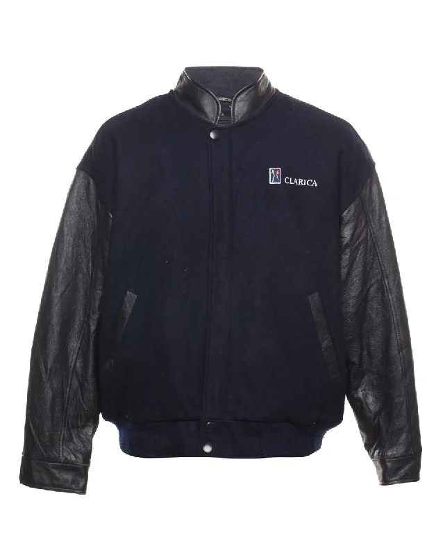 Two-Tone Navy & Black Team Jacket - M