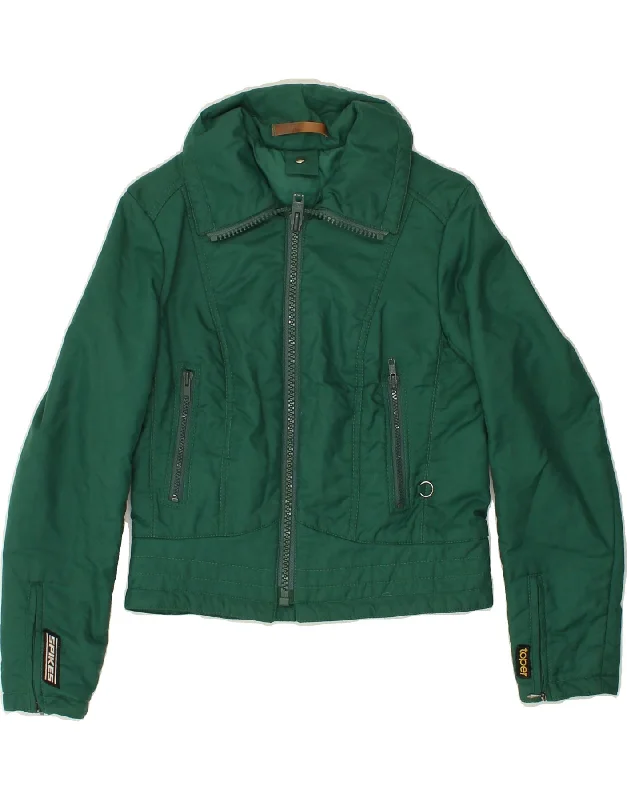 VINTAGE Womens Bomber Jacket EU 38 Medium Green