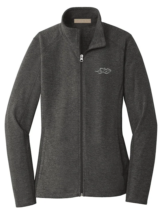 Womens Luxe Fleece Jacket - Heathered Charcoal.