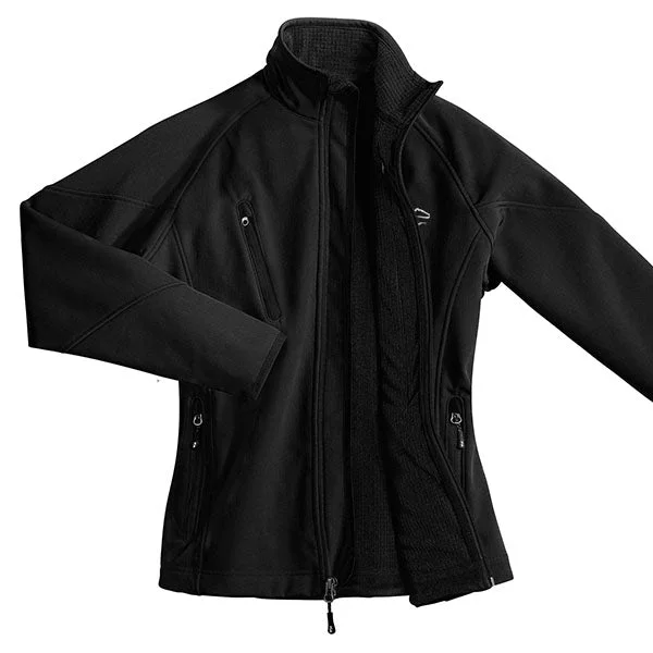 Womens Soft Shell Textured Jacket - Black